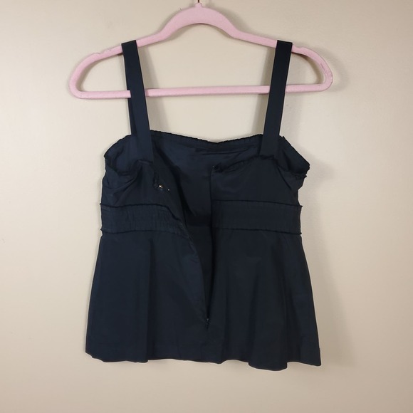 Vintage Lilly Pulitzer Black Ruffled Babydoll Sleeveless Silk Blouse Size 2 - Picture 8 of 10